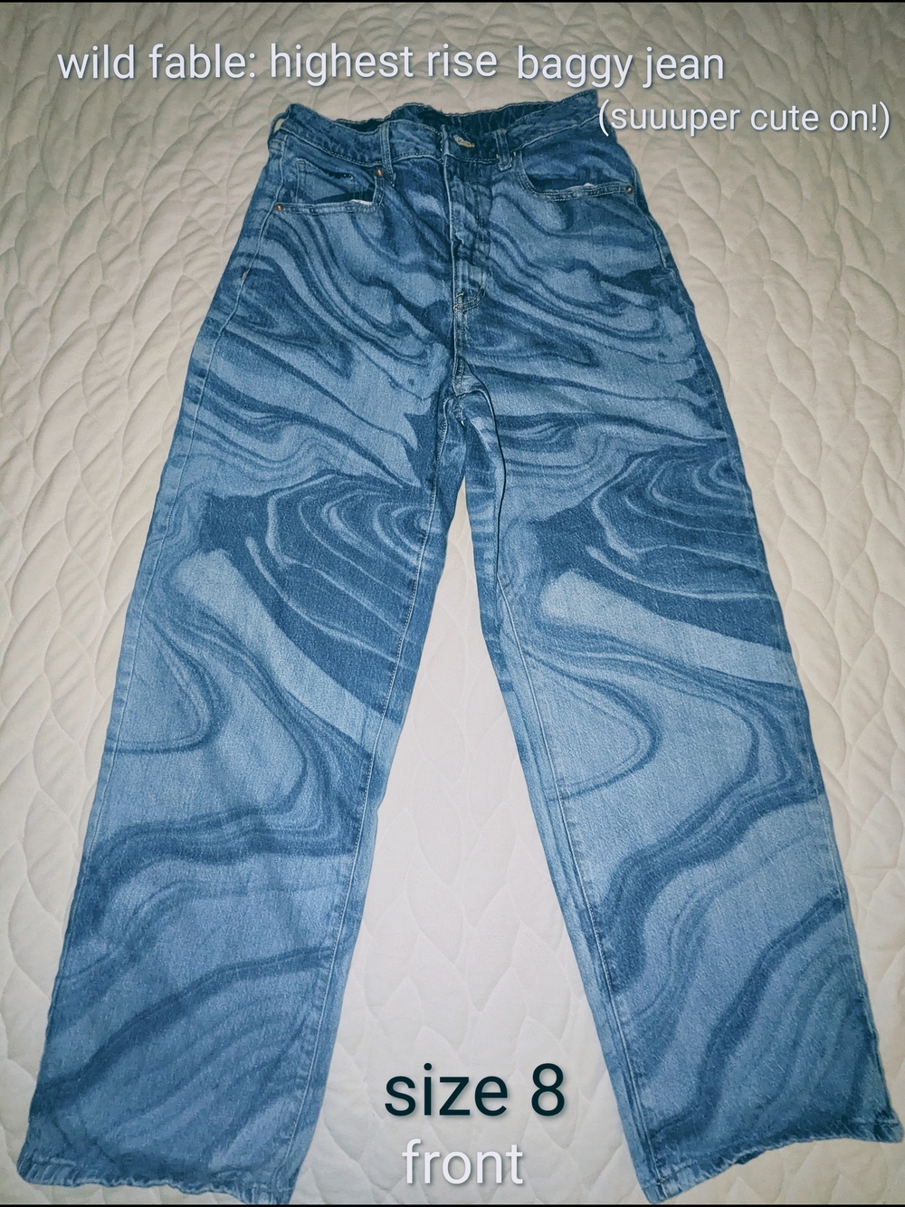 Super High-Rise, Marble-Wash Jeans: STATEMENT PIECE DENIM
